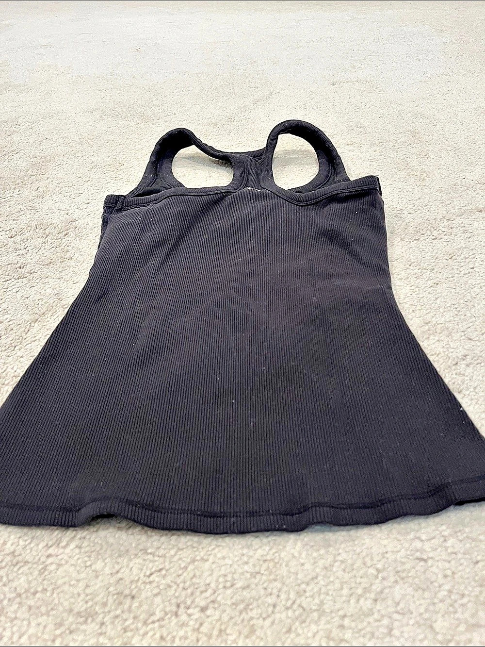 Alo Black Ribbed Racerback Tank - Picture 2 of 3